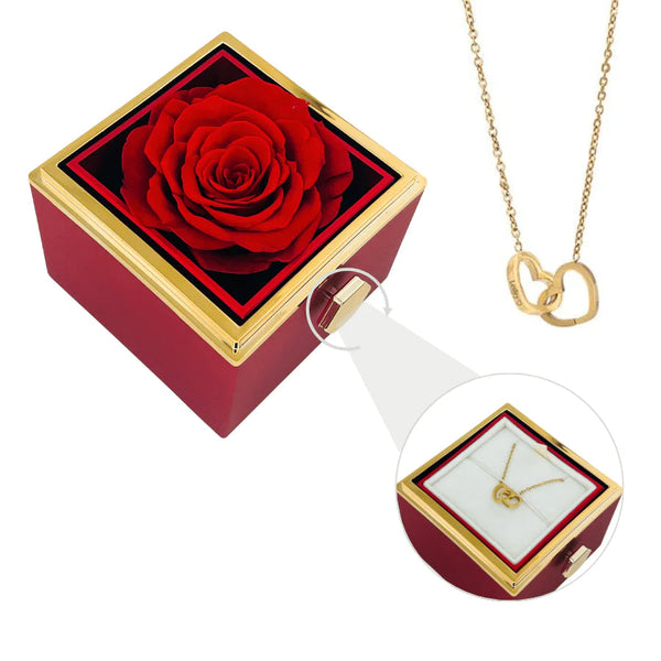 Eternal Rose Box - W/ Engraved Necklace & Real Rose